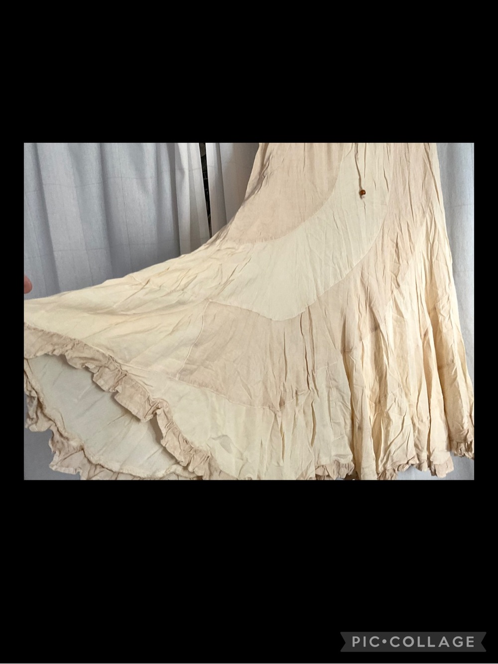 NWT Young Threads Cream Tiered Maxi Skirt